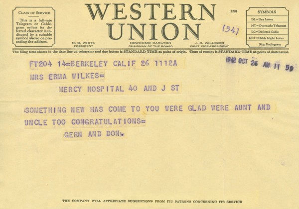 Congratulatory Telegram