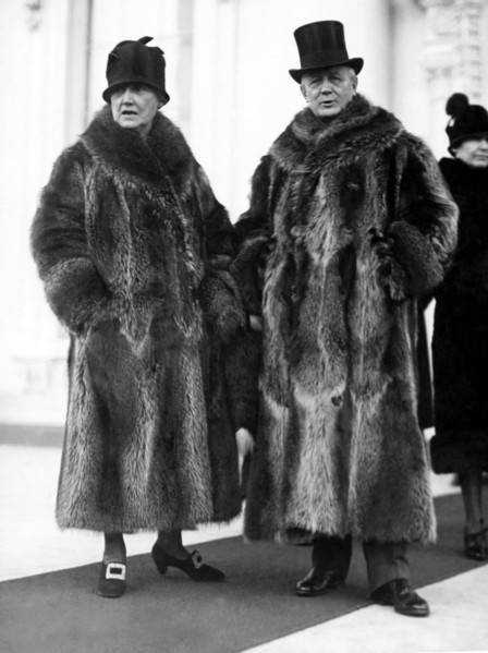 Couple In Coonskin Coats