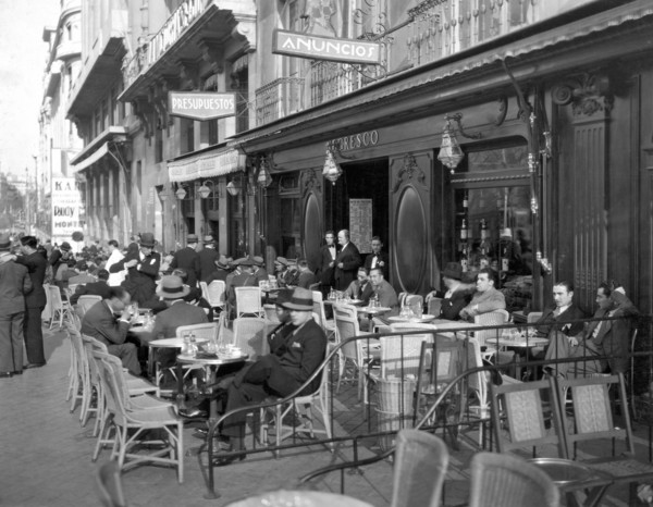 Sidwalk Cafe In Madrid