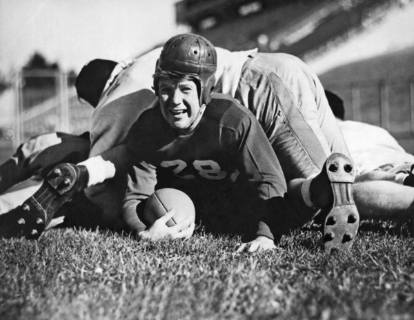 Football Player Gets Tackled