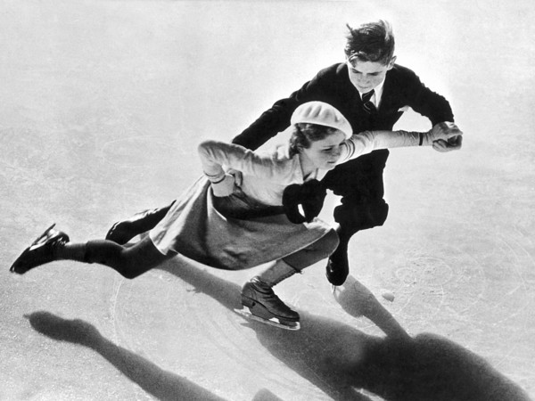 Young Pair-Skating Couple