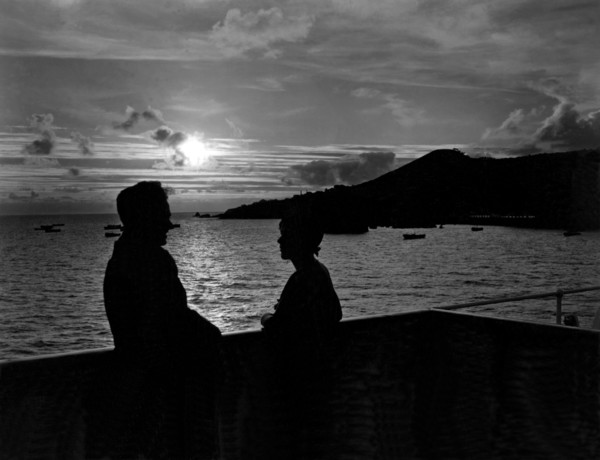 Lovers Enjoy Romantic Sunset