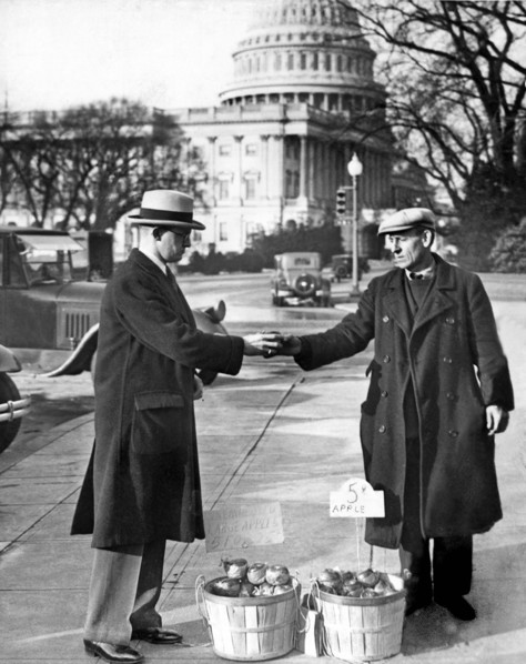 Unemployed Man Sells Apples