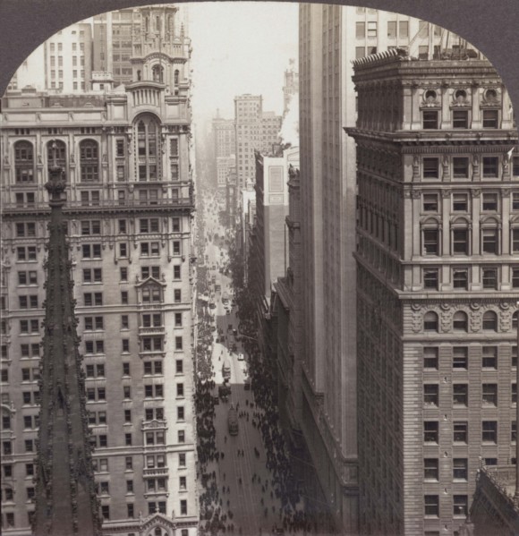 Looking Up Broadway In NYC