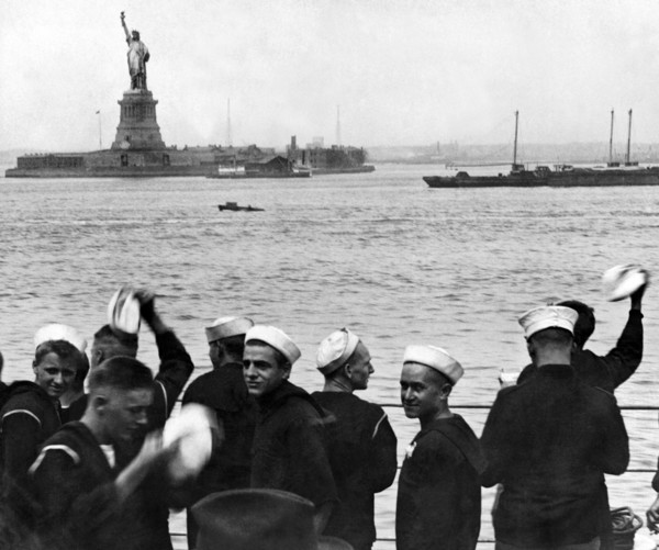 USS Pennsylvania Sailors Cheer
