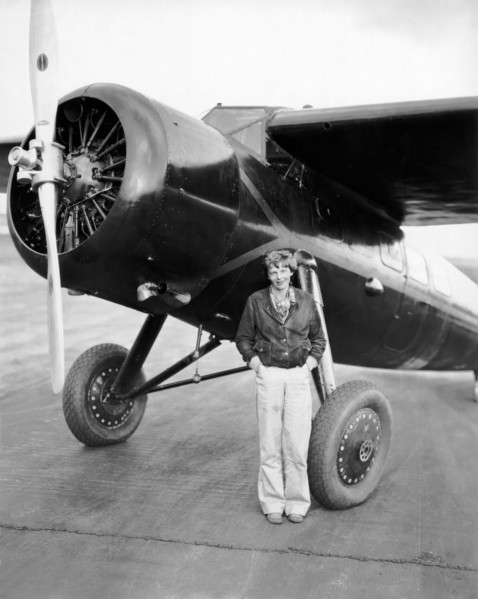 Amelia Earhart And Her Plane