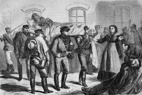Wounded at the railway station