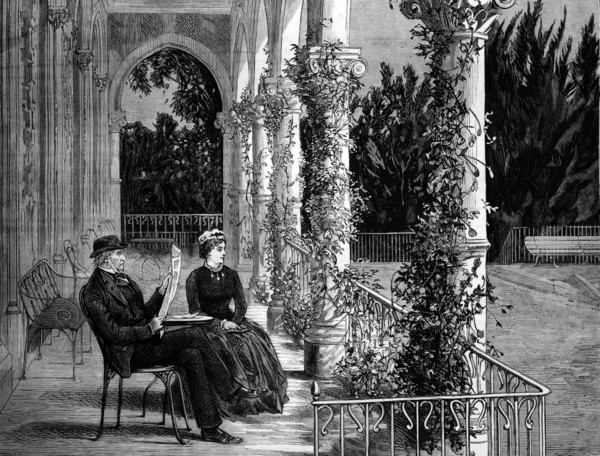 Gladstone on a terrace