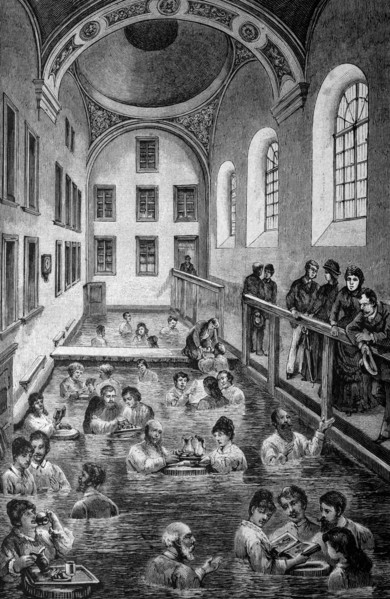 New public bath in leuk, valais