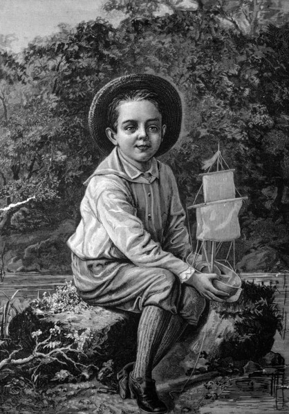 Child with a model ship