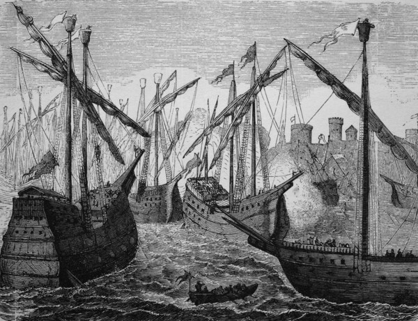 Ships of the hanse off copenhagen