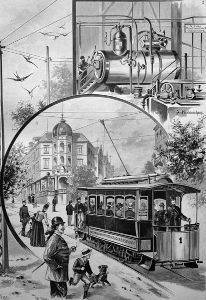The electric tram in stuttgart