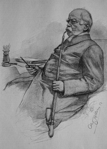 Prince bismarck at his desk