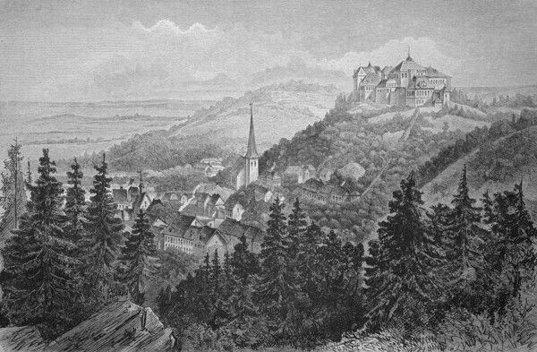 Castle with the town of blankenburg