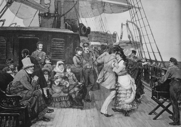 Ball on board a sailing ship