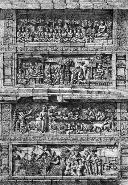 Relief of the temple of borobudur