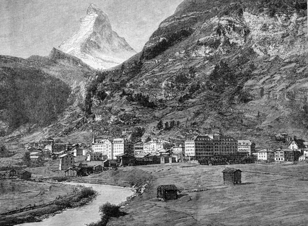 Zermatt and matterhorn mountain
