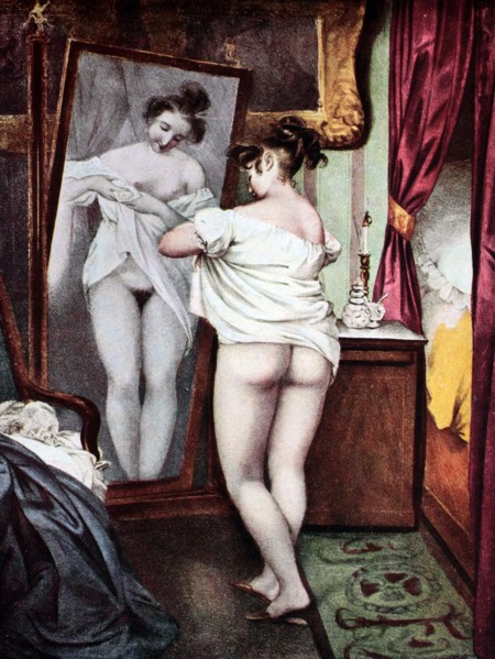 Woman in front of a mirror