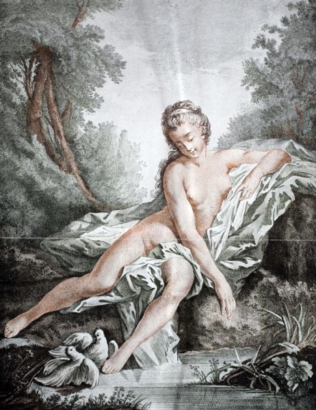 Venus sitting on a creek