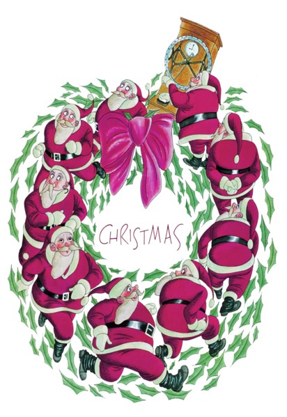 Santa Christmas Wreath 1934