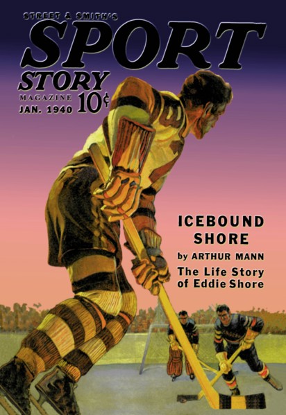 Player Approaches Defenseman and Goalie 1940