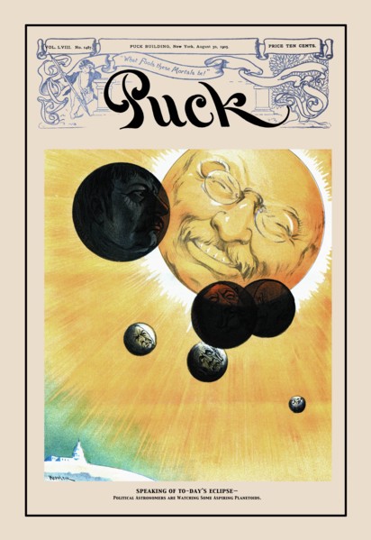 Puck Magazine: "Speaking of Today's Eclipse..." 1900