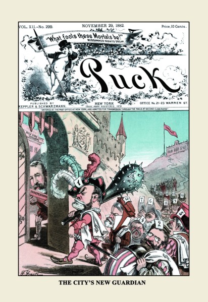 Puck Magazine: The City's New Guardian 1882