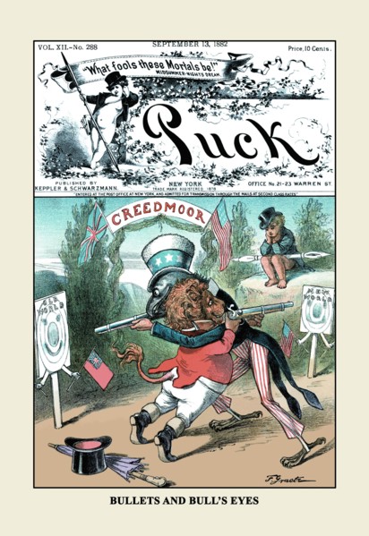 Puck Magazine: Bullets and Bull's Eyes 1882