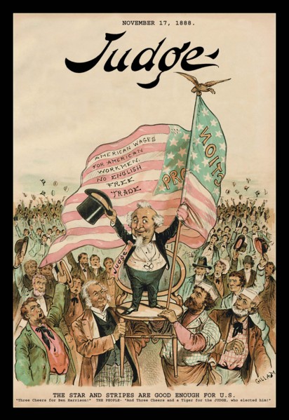 Judge Magazine: The Stars and Stripes are Good Enough for U.S. 1888