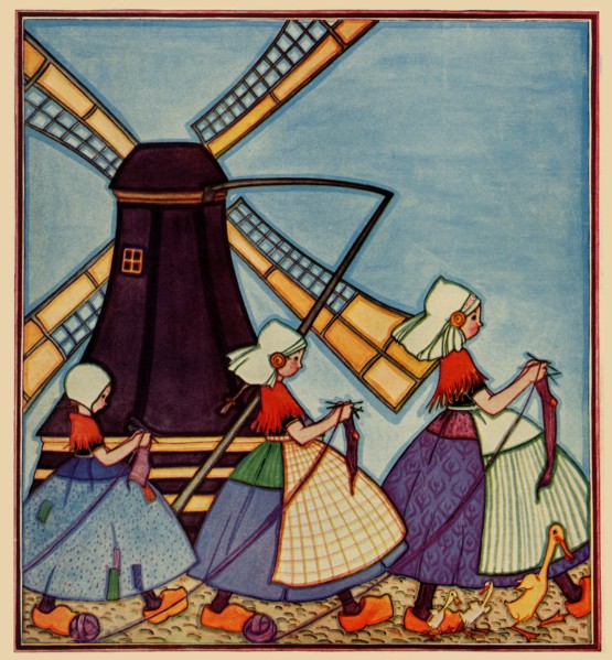 Dutch Girls Knitting 1929