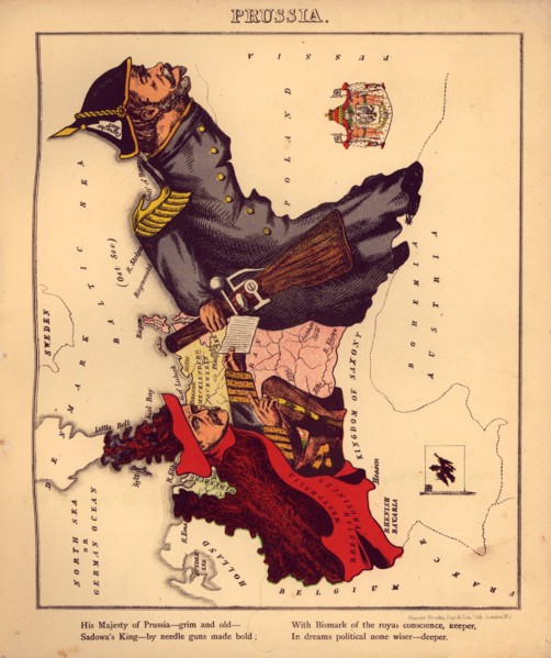 Anthropomorphic Map of Prussia 1868