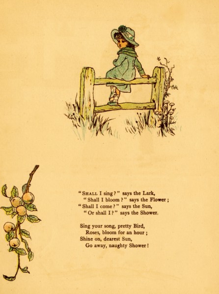 Young Girl sits on Fence and hope that it will not rain 1875