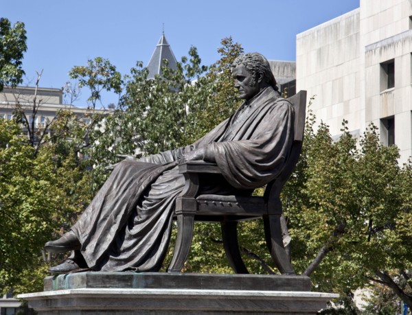Statue of John Marshall, at the John Marshall Memorial Park, NW, Washington, D.C.  2010