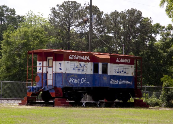 Train car at boyhood home of Hank Williams, Georgiana, Alabama 2010
