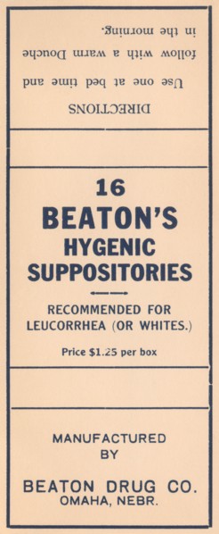 16 Beaton's Hygenic Suppositories 1920