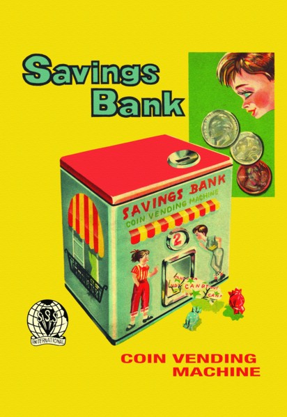 Coin Vending Machine Savings Bank 1950