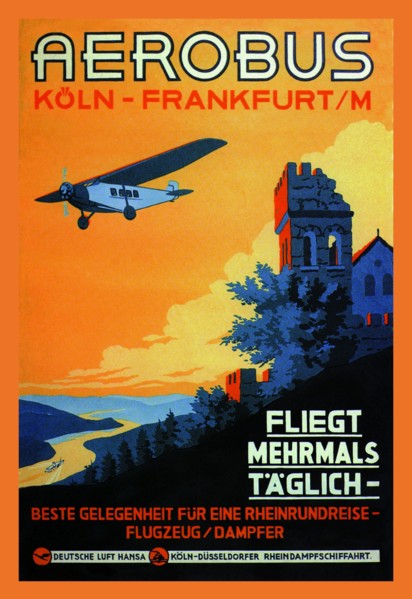 Cologne Frankfurt Aerobus & Rhine Castle 1928