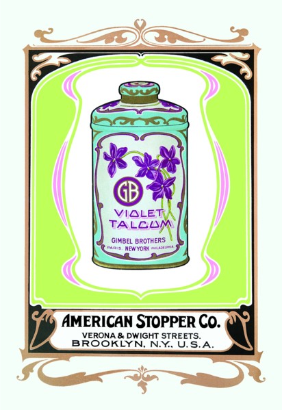 Gimbel Brothers Violet Talcum 1900