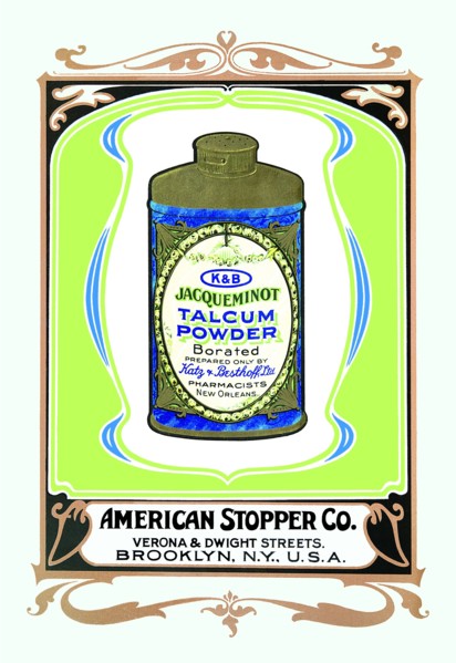 K&B Jacqueminot Talcum Powder 1900