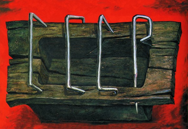 P In large nails in Board
