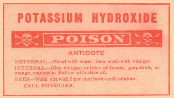 Potassium Hydroxide - Poison 1920