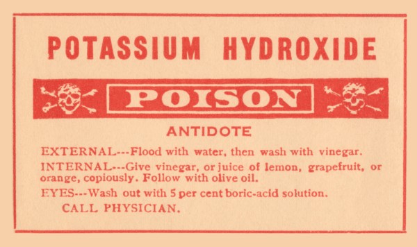 Potassium Hydroxide - Poison 1920