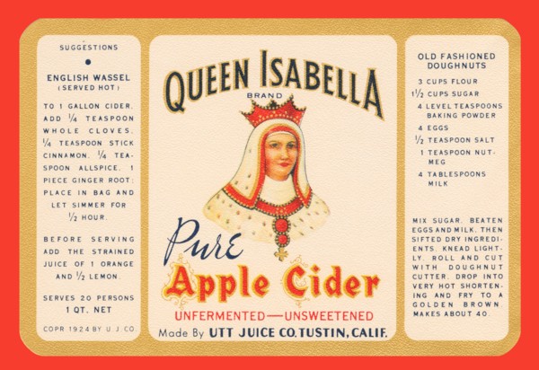 Queen Isabella Pure Apple Cider 1920