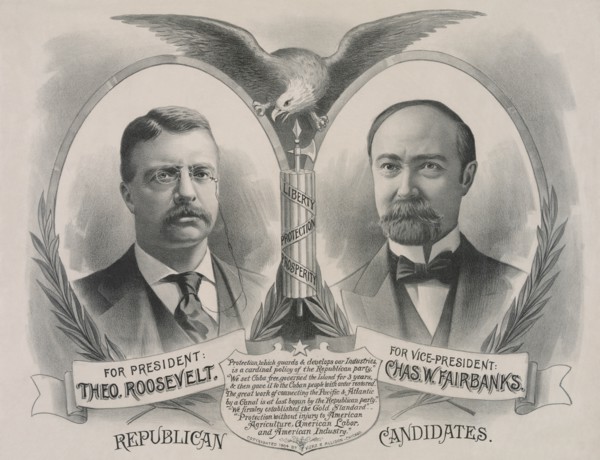 Republican Candidates. For President, Theo. Roosevelt. For Vice President, Chas. W. Fairbanks 1900