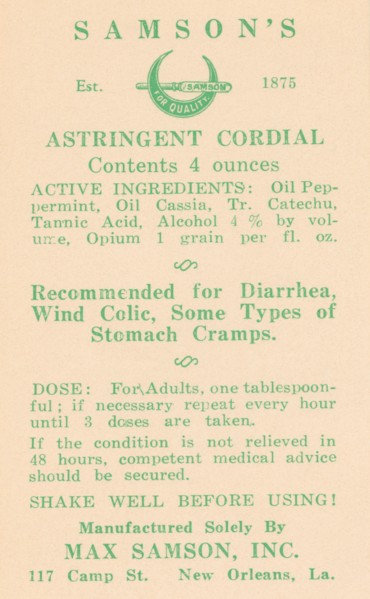 Samson's Astringent Cordial