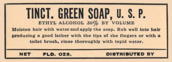 Tincture of Green Soap 1920