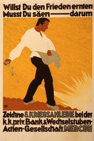 Willst du den Frieden ernten, musst du säen -- darum zeichne 8. Kriegsanleihe …;  If you want to harvest peace, you must sow -- therefore subscribe to the 8th War Loan. 1918