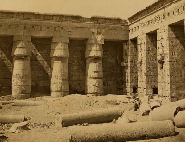 Gallery in second court of Thutmose I at Medinet Habu Site 1880
