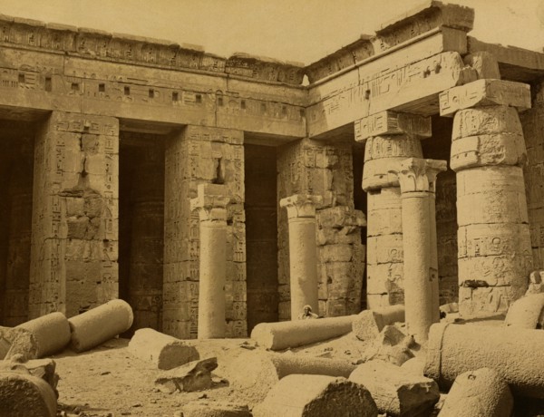Gallery in second court of Thutmose I at Medinet Habu Site 1880