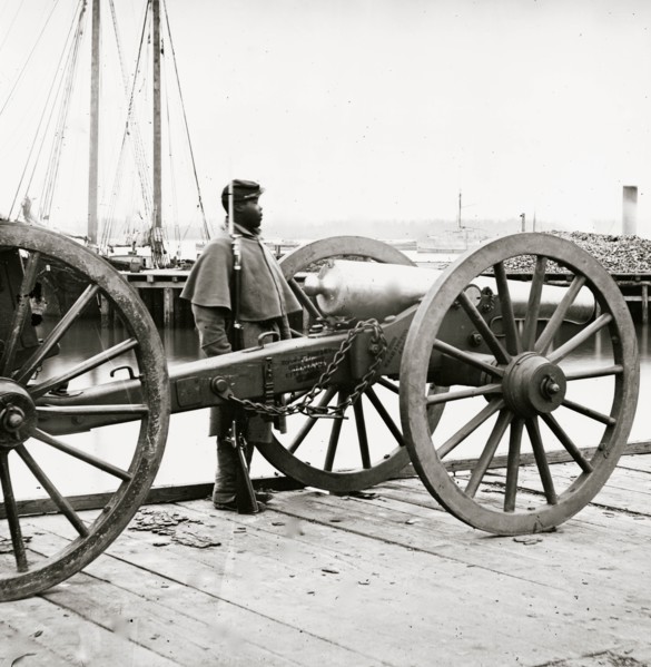 12 Pound Napoleon Guarded By African American Soldier 1863